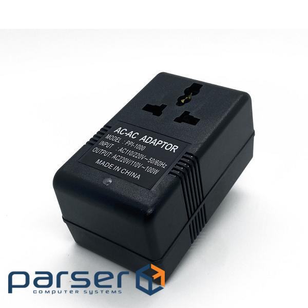 Трансформатор знижувальної напруги 100W Input 110 V / Output 220V + універсальна розетка + (HC-100W)