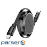 Кабель USB 2.0 USB-C to USB-C, 0.8 м , 60W, 3.0A, dual retraction Black, C13-03 Acefa (6974316280132)