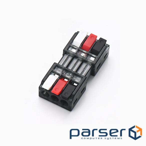 Клема роз&apos,ємна з натискними затискачами 3-провідна LT-3-3, 3-pin, 250V, 32A, 0.5-2.5mm2, 19*42*