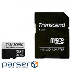 Memory card TRANSCEND microSDXC 330S 64GB UHS-I U3 V30 A2 Class 10 + SD-adapter (TS64GUSD330S)