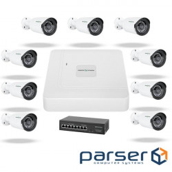 Video surveillance kit for 9 cameras GV-IP-K-W73/09 3MP
