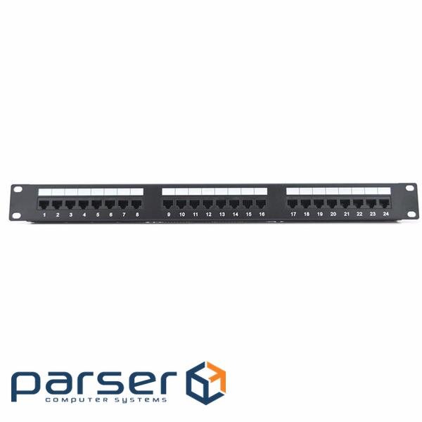 Patch panel Ritar 19" 24 ports UTP cat.5e with cable management (07514) (07415)