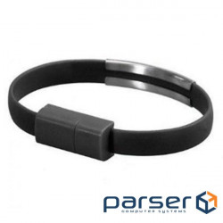 Дата кабель USB 2.0 AM to Micro 5P 0.2m браслет black Extradigital (KBU1783)