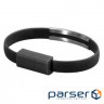 Дата кабель USB 2.0 AM to Micro 5P 0.2m браслет black Extradigital (KBU1783)