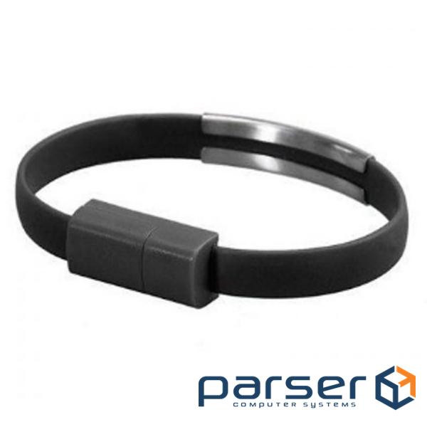 Дата кабель USB 2.0 AM to Micro 5P 0.2m браслет black Extradigital (KBU1783)