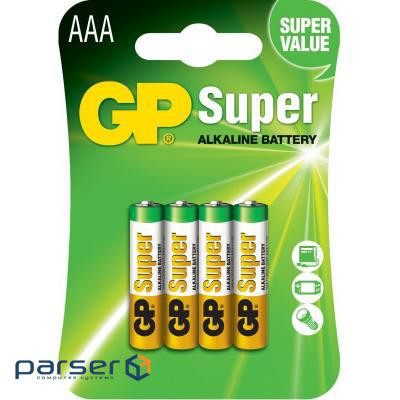 Батарейка Gp AAA LR3 Super Alcaline * 4 (24A21-SB4 / 4891199218224) (24A-U4/24A-2UE4)