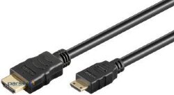 Кабель моніторний HDMI-> mini M / M 1.0m, v1.4 Gold + Ethernet, HQ, чорний (75.03.1930-60)