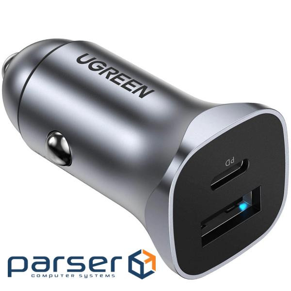 Автозарядка 2xUSB 30W (USB-A + USB-C) QC 4.0 Сіра (EC305) UGREEN (25845) (EC305) UGREEN (25845)