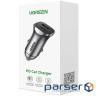 Автозарядка 2xUSB 30W (USB-A + USB-C) QC 4.0 Сіра (EC305) UGREEN (25845) (EC305) UGREEN (25845)