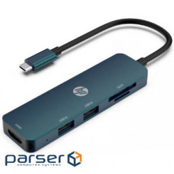 Порт-реплікатор HP USB-C to HDMI/CR/USB Morandi Blue (DHC-CT203)