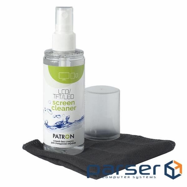 Спрей для очищення Patron Screen spray for TFT/LCD/LED 120ml + microfiber 20х 20 (F3-022)