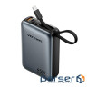 Батарея універсальна Vention 20000 mAh 45W Mini with Built-in USB-C Cable Gray (FHGH0)