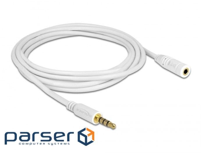 Delock audio-signal cable Jack 3.5mm 4pin M/F 2.0m, AWG24 AUX Gold (70.08.4482-1)