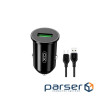 Зарядний пристрій XO USB QC3.0 18W + cable USB to Micro 5P black (TZ12-M-BK)