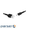 Дата кабель USB 2.0 AM to Micro 5P 3.0m 2A X20 black HOCO (6957531068945)