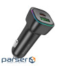 Зарядний пристрій BOROFONE 1xUSB-C PD30W + 1xUSB QC3.0 car adapter black (6941991110818)