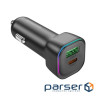 Зарядний пристрій BOROFONE 1xUSB-C PD30W + 1xUSB QC3.0 car adapter black (6941991110818)