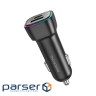 Зарядний пристрій BOROFONE 1xUSB-C PD30W + 1xUSB QC3.0 car adapter black (6941991110818)