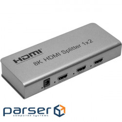 HDMI спліттер 1 to 2 POWERPLANT HDMI 1x2 8K (CA914197)