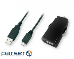 Автомобільний зарядний пристрій Global MSH-SC-031 (1USBx2.1A) Black (1283126445767) + кабель micro