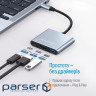 Хаб USB ColorWay "3-in-1", Grey, Type-C 3.0 - 1xType-C 3.0 (100 Вт) / 1xUSB 3.0 / HDMI 4K (CW-HUB08)