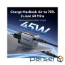 Зарядний пристрій Vention 2xUSB-C PD45W GaN transparent gray (FCFH0-EU)