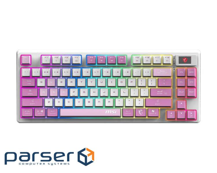 Клавіатура механічна MSI FORGE GK600 TKL W VIOLET UA 83key, mechanical Linear, USB (S11-43UAQ01-HH9)