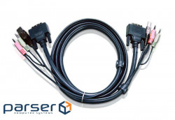 3.0 м. Кабель / шнур, Монітор (DVI-D Single Link) + USB (Клавіатура + Миша) + Звук (лінійний, (2L-7D03U)
