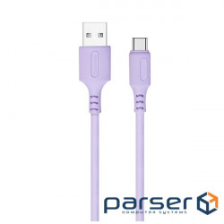 Дата кабель USB 2.0 AM to Type-C 1.0m soft silicone violet ColorWay (CW-CBUC044-PU)