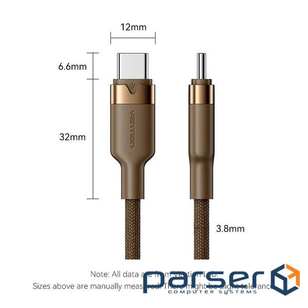Кабель Vention USB Type-C - USB Type-C (M/M), 60W, 3A, 2 м, Copper (TRDJH)