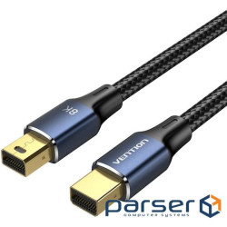 Кабель DisplayPort mini M - mini M 2.0м, V1.4, 8K 60Гц 32.4Gbps Blue Aluminum Alloy, Vention (HCGLH)