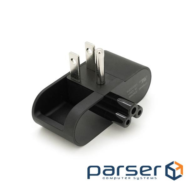 Перехідник складаний із заземленням, m-m, американка3pin, Black, BOX (YT-38615) 3pin, Black, BOX (YT-38615)