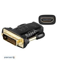 Перехідник моніторний Goobay HDMI-DVI F/M,24+1 Gold Moulded (75.06.8931-1)