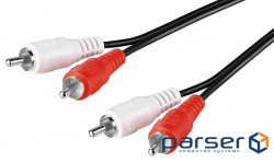 Goobay audio-signal cable RCA 2x2 M/M 5.0m, D=2x2.6mm PVC Nickel (75.05.0030-60)