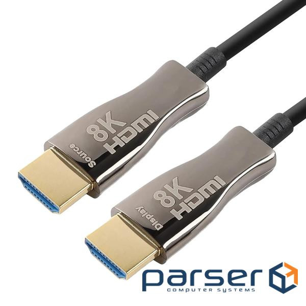 Кабель монітора-сигнальний HDMI M/M 25.0m,v2.1 8K@60Hz Optical Hybrid Act,чорний (62.09.8496-1)