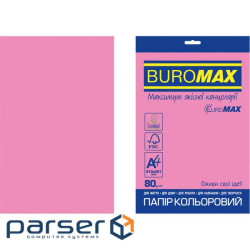 Папір Buromax А4, 80g, NEON pink, 20sh, EUROMAX (BM.2721520E-10)