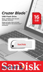 SanDisk Cruzer Blade 16GB White USB Drive (SDCZ50C-016G-B35W)