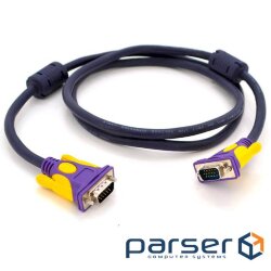 Кабель MERLION VGA 1.5м Purple (YT-VGA(M) (M)3+4PR-1.5M) (YT-VGA(M)/(M)3+4PR-1.5m)