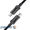 Кабель USB 2.0 USB-C to USB-C, 1.2 м , 60W, 3.0A, stainless steel Black, C12-03 Acefa (6974316283317)