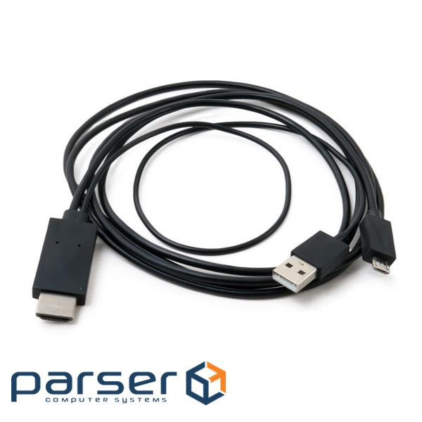 Adapter MHL, microUSB (5pin) M, USB M-HDMI AM (1.8m) Extradigital (KBV1683)