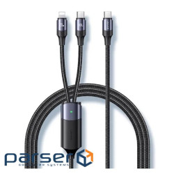 Кабель Usams US-SJ550 U71 USB Type-C - Lightning + USB Type-C, 100W, 1.2 м , Black (6958444977065)