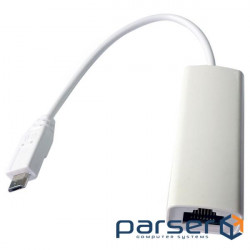Мережевий адаптер microUSB <-> Ethernet, 10/100 Mbps, White, Gembird (NIC-mU2-01)