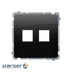 Адаптер телеінформаційної розетки Basic для 2xRJ45 Keystone мет. суппорт, чорний матовий (BMPT/49)