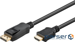 Кабель монітора-адаптер DisplayPort-HDMI M/M (HDMIекран) 1.0m,v1.2-v2.0 4K@60Hz D=5mm C (75.06.4844) ) 1.0m,v1.2-v2.0 4K@60Hz D=5mm C (75.06.4844)