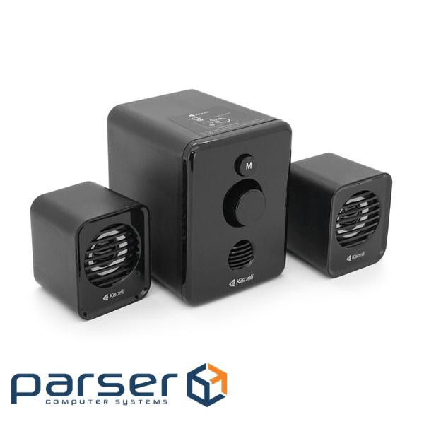 Колонки Kisonli U-3000BT, 5W+2x3W, USB/TF/BT/FM/AUX, із сабвуфером , DC: 5V, White, BOX, Q40