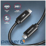 Кабель AXAGON BUCM2-CM10AB USB-C USB-C 2.0, 1m, PD 240W 5A, Black
