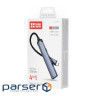 Хаб USB ColorWay ''4-in-1'', Grey, Type-C 3.0 - 1xUSB 3.0 / 3xType-C 2.0, кабель 12 см, алю (CW-HUB07)