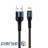 Дата кабель USB 2.0 AM to Lightning 1.0m nylon black ColorWay (CW-CBUL045-BK)