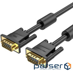 Кабель VGA 15M-15M, 1.5 м, з феритами, чорний Vention (DAEBG)