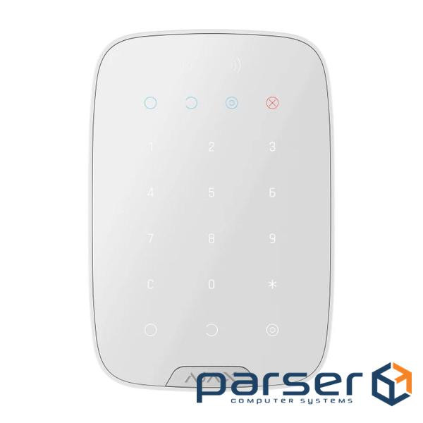 Бездротова сенсорна клавіатура зі зчитувачем Ajax KeyPad S Plus Whit (Keypad S Plus (8PD) white)
